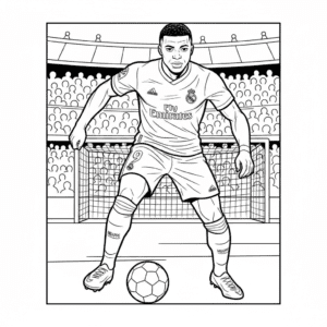 Kylian Mbappé nogomet – pobarvanka