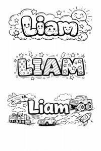 Omalovánka s jménem Liam