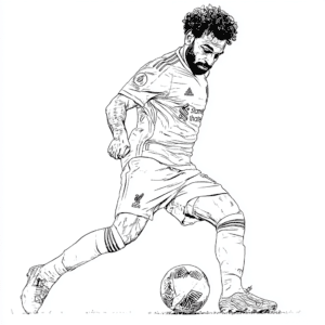 Mohamed Salah nogometaš – pobarvanka