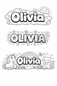 Omalovánka s jménem Olivia