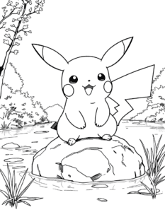Pikachu pokémon – kolorowanka