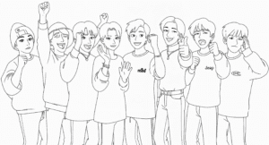 Glasbena skupina Stray Kids – pobarvanka