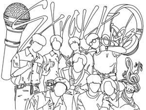 Banda Stray Kids – desenho para colorir