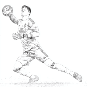 Thibaut Courtois portar fotbal – fișă de colorat