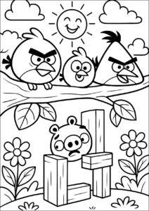 Angry birds – kolorowanka