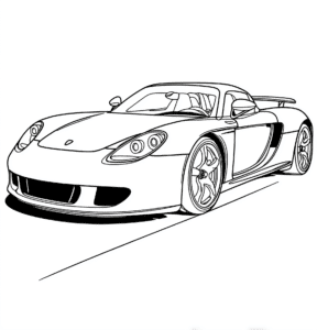 mașină Porsche – fișă de colorat
