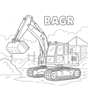 Omalovánka s bagrem Caterpillar