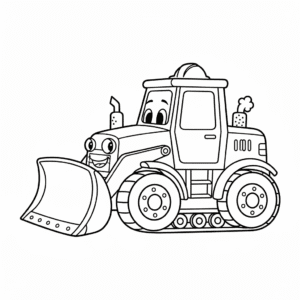 Bulldozer para crianças – desenho para colorir