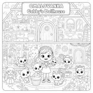 Gabby´s dollhouse omalovánka