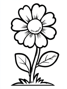 flor única – desenho para colorir