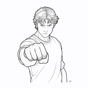 Punho de karatê – desenho para colorir