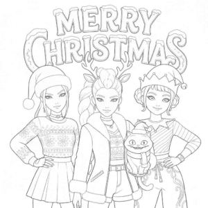 K-pop Huntrix božič – pobarvanka
