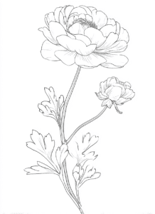 página para colorir com flores – desenho para colorir