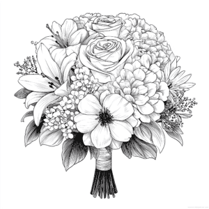bouquet de flores – desenho para colorir