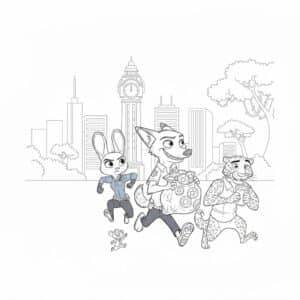 Napad Zootopia – kolorowanka