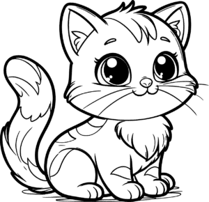 Kočka, koťátko, kotě – omalovánka