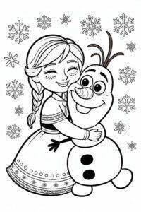 Malá Anna a Olaf – omalovánka