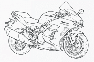 Motocykl Kawasaki Ninja H2R – omalovánka