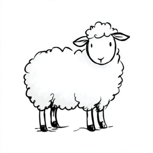 Sheep colouring page