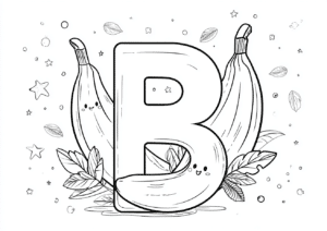 Litera b ca în banana – fișă de colorat