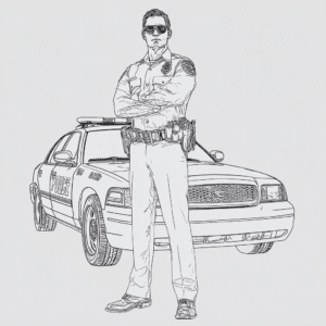 página para colorir de policial – desenho para colorir