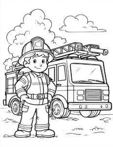 bombeiro – desenho para colorir