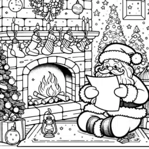 Santa u krbu – omalovánka