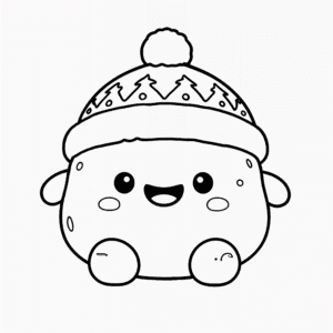 Crăciunul Squishmallow – fișă de colorat