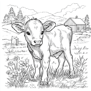Calf – colouring page