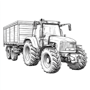 Traktor s přívěsem – omalovánka