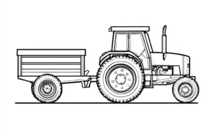 Traktor s přívěsem – omalovánka