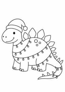 Vánoční dinosaurus – omalovánka