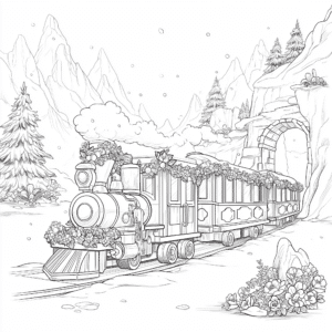 Vlak Polar Express – omalovánka