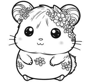 Baby-Hamster-Meerschweinchen – Malvorlage