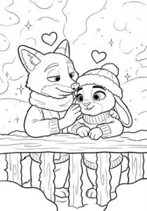 Zootopia Zootropolis 2 - Walentynki – kolorowanka