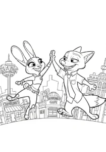 Zootropolis 2 królik i lis – kolorowanka