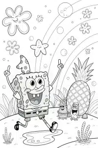 Selamat ulang tahun Spongebob. – halaman mewarnai