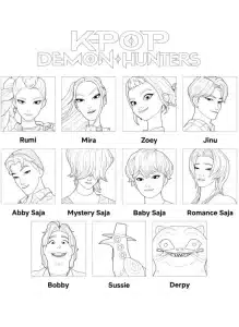 K-pop Huntrix like – pobarvanka