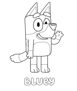 Bluey mengangguk – halaman mewarnai
