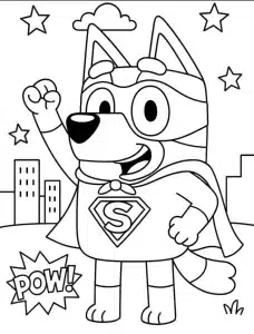 Bluey si pahlawan super – halaman mewarnai
