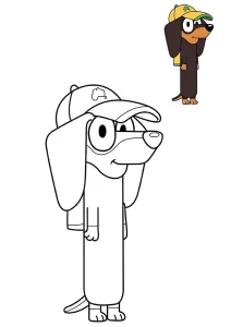 Snickers do conto de fadas Bluey – desenho para colorir