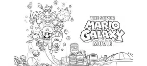 Super Mario Galactic Movie 2026 – desenho para colorir