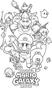 Filme Super Mario Galactic – desenho para colorir