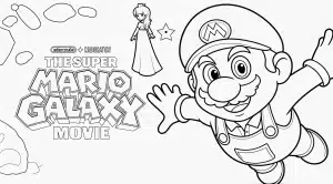 Filme Super Mario Galáxia – desenho para colorir