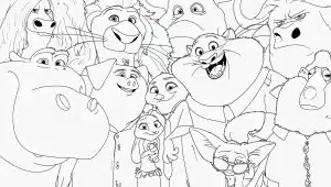 Figuras do Zootropolis – desenho para colorir