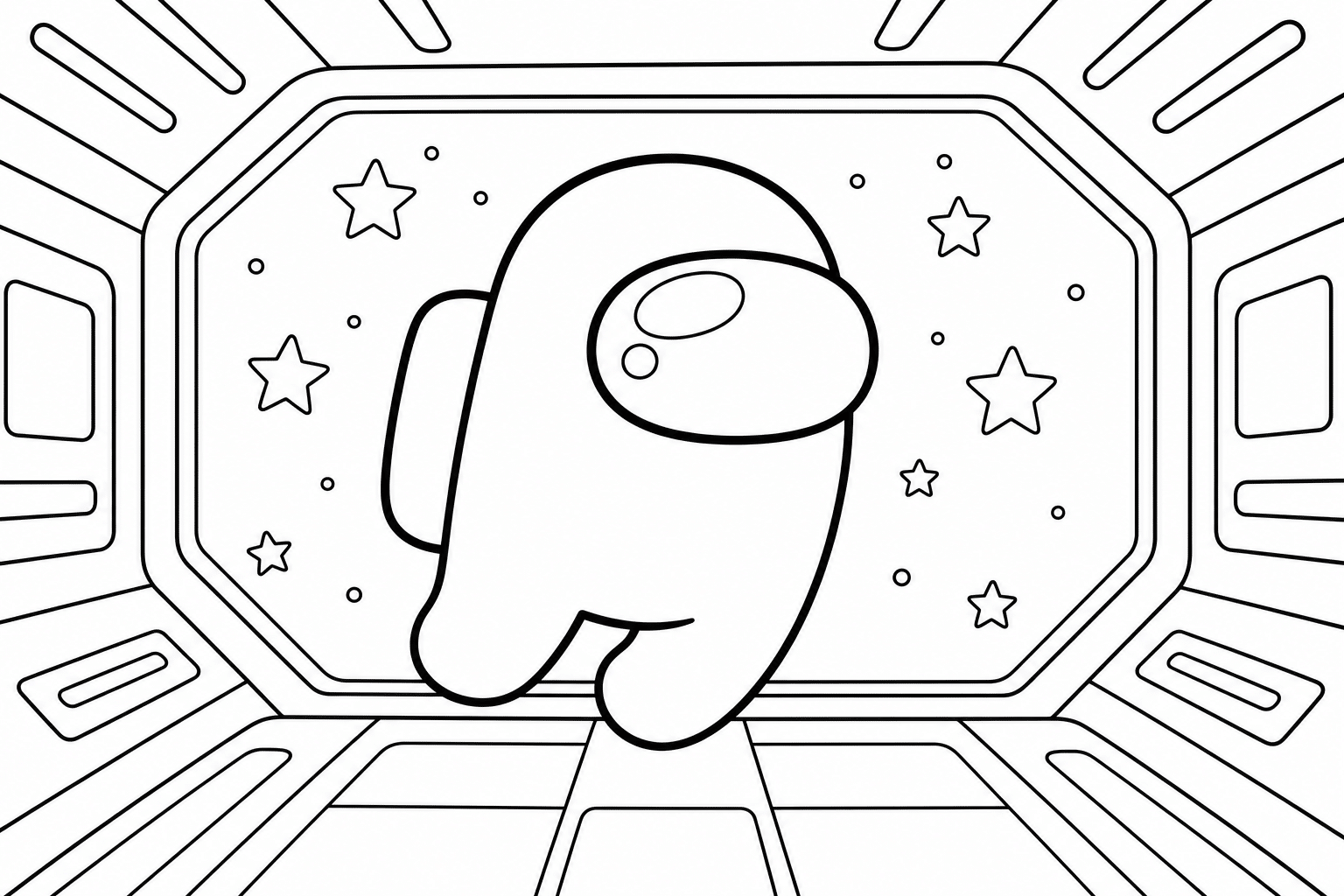 Among Us crewmate colouring page