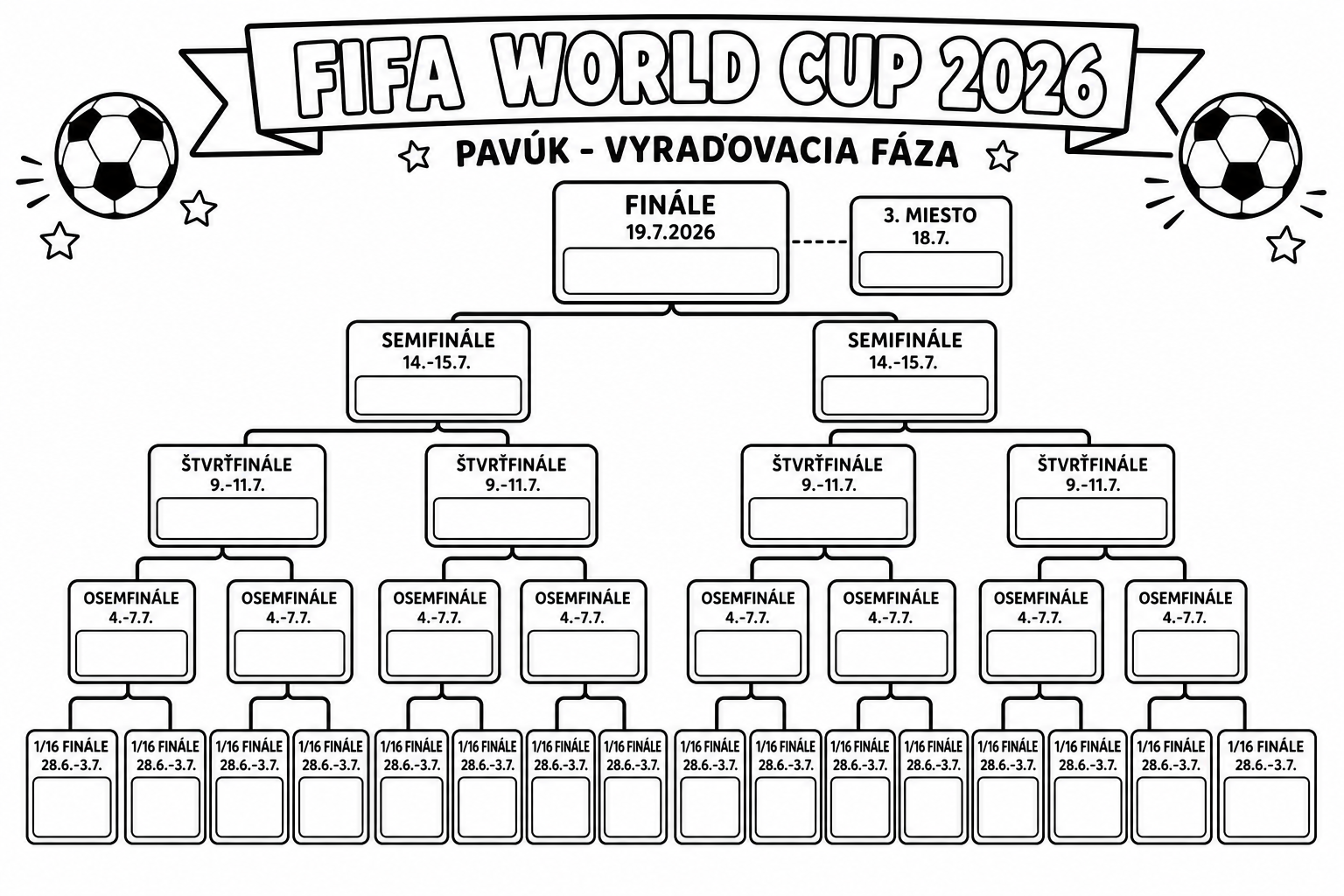 FIFA 2026: Schema fazei eliminatorii – carte de colorat pentru copii