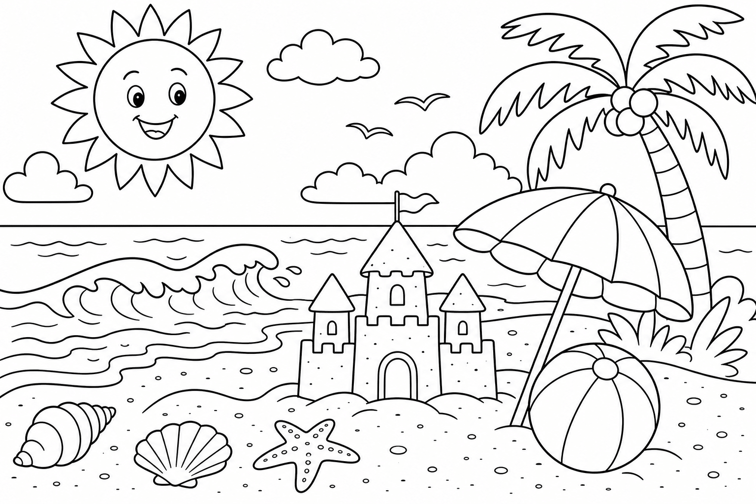 Summer on the Beach – Colouring Book