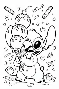 Sladoled Lilo Stitch – pobarvanka