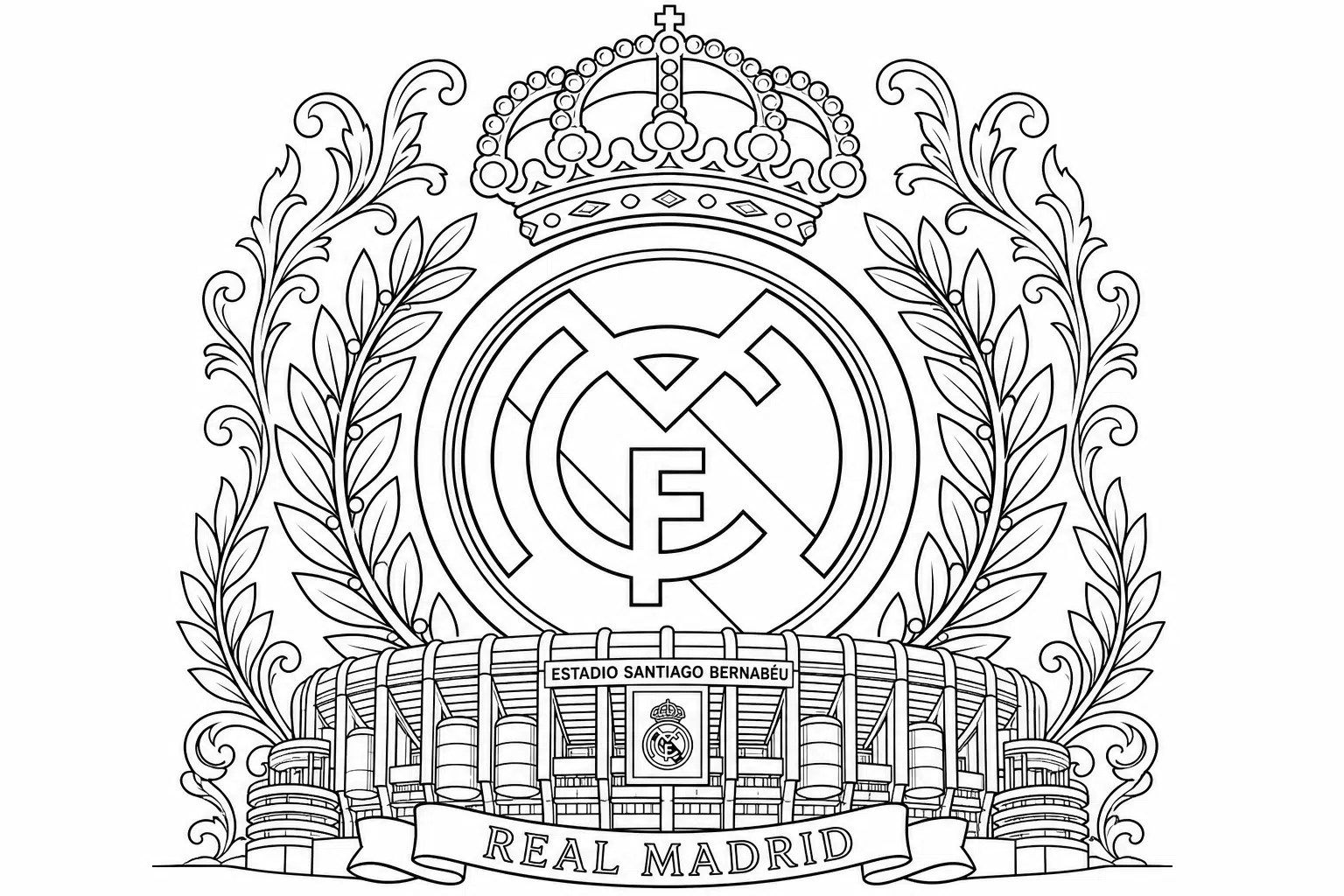 Real Madrid – sigla clubului – carte de colorat